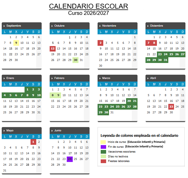Calendario escolar 26-27